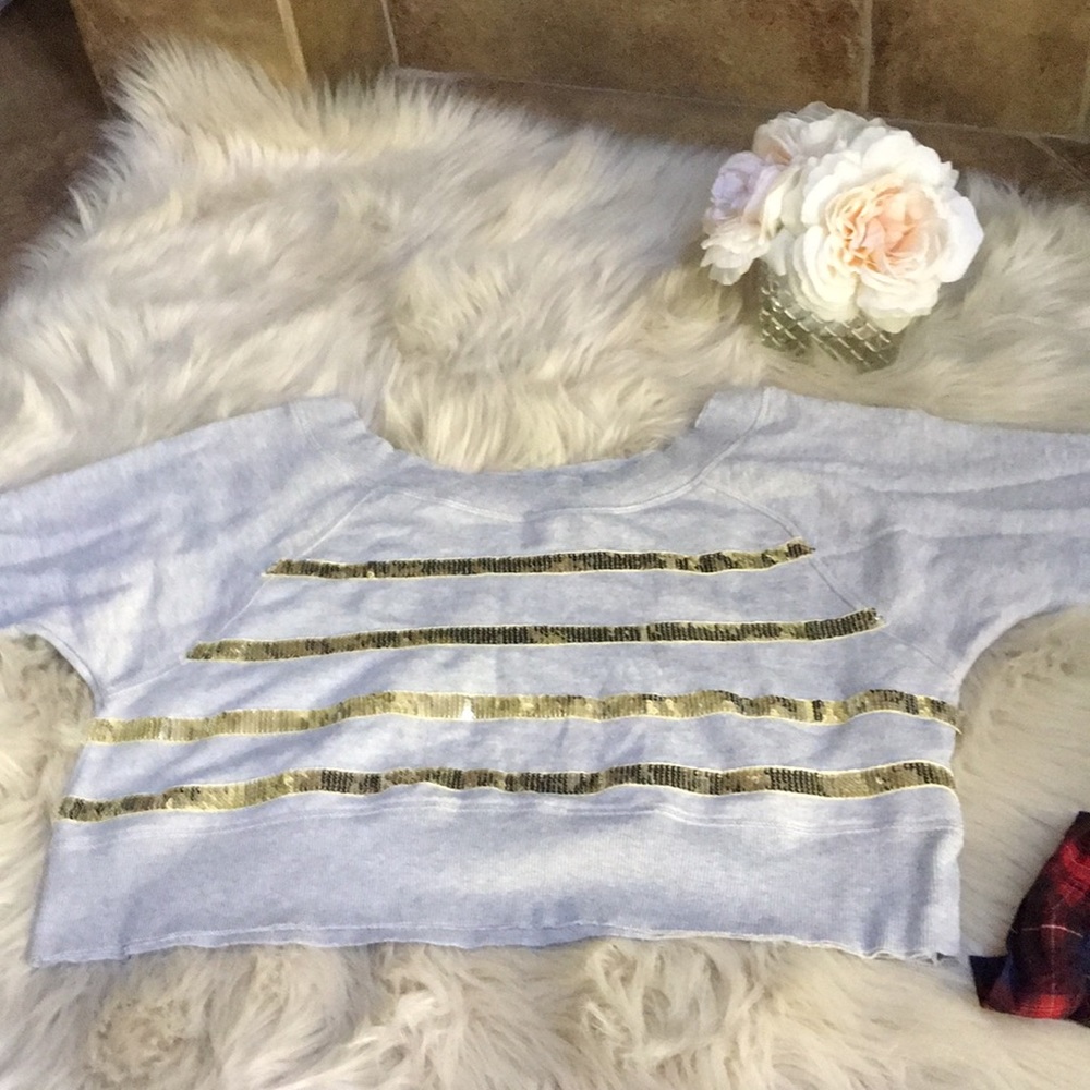 Charlotte Russe Grey and Gold” Sweatshirt